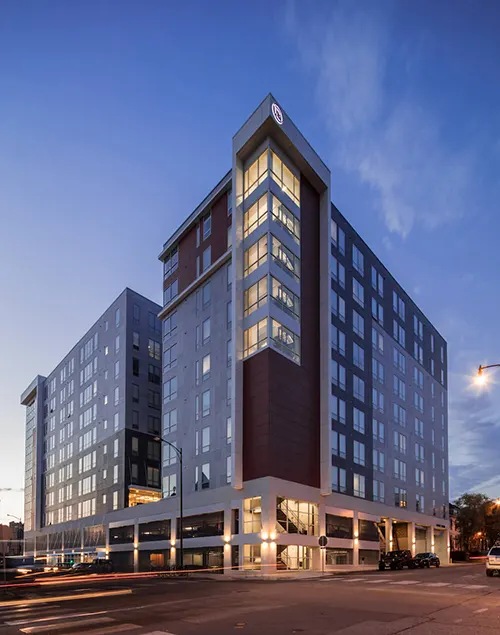 Exterior view of RISE on 9th